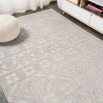 Citta High-low Pile Mediterranean Tile Area Rug
